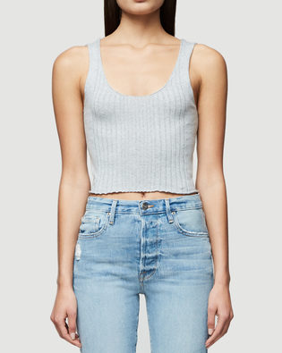 FRAME Denim Panel Rib Tank in Gris 177